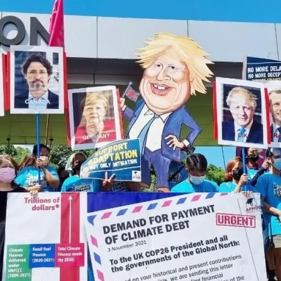 Actie voor klimaatfinanciering bij de UK ambassade in Manila