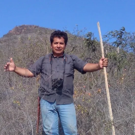 Edivar Juan Carrasco Vasquez in het Chaparrí reservaat
