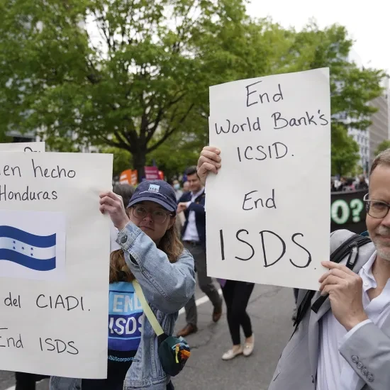 Protest tegen ISDS in de straten van Honduras
